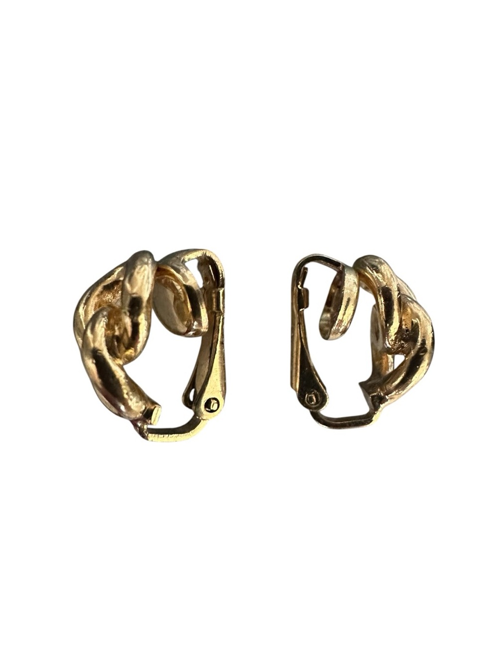 Vintage Christian Dior Gold Tone Love Knot Clip-On Earrings - Picture 5 of 9